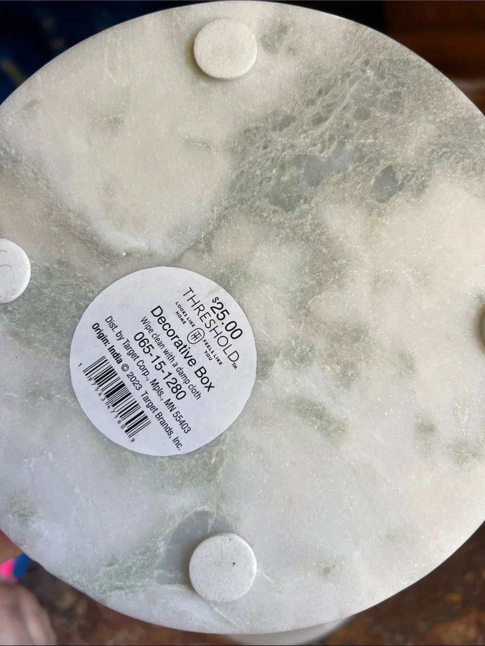 Threshold White Marble Storage Jar with Lid